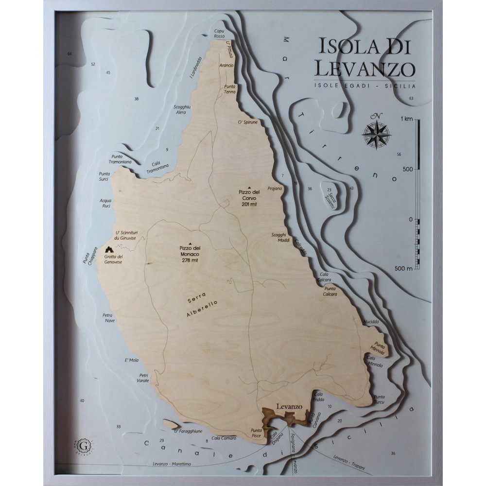 Levanzo Island Map Chart