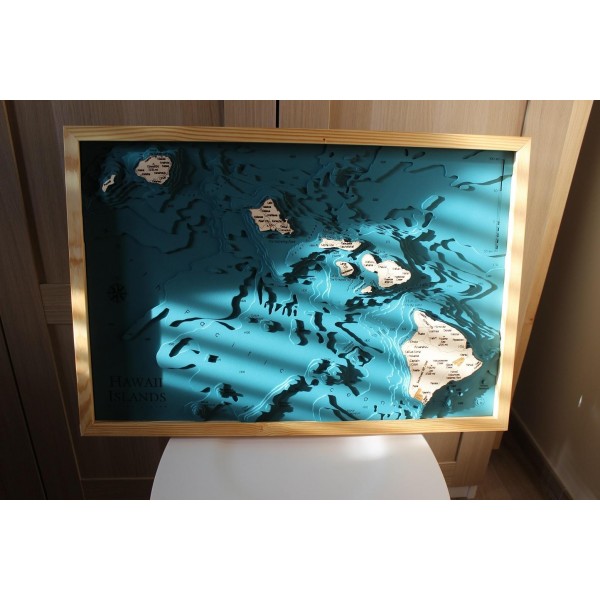 Hawaii Islands Map Chart