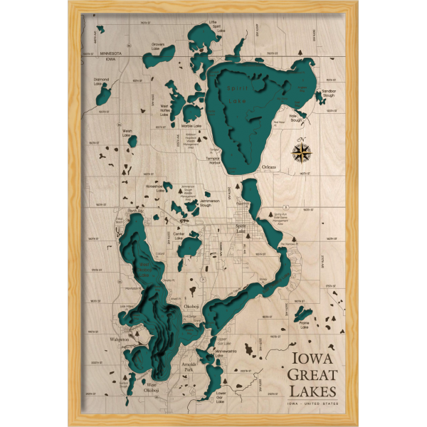Mappa Grandi Laghi dell'Iowa