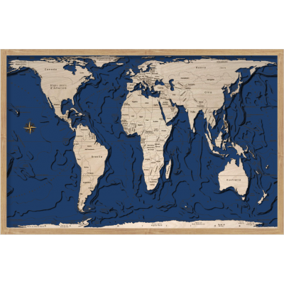 World Map (Gall–Peters Projection) Chart