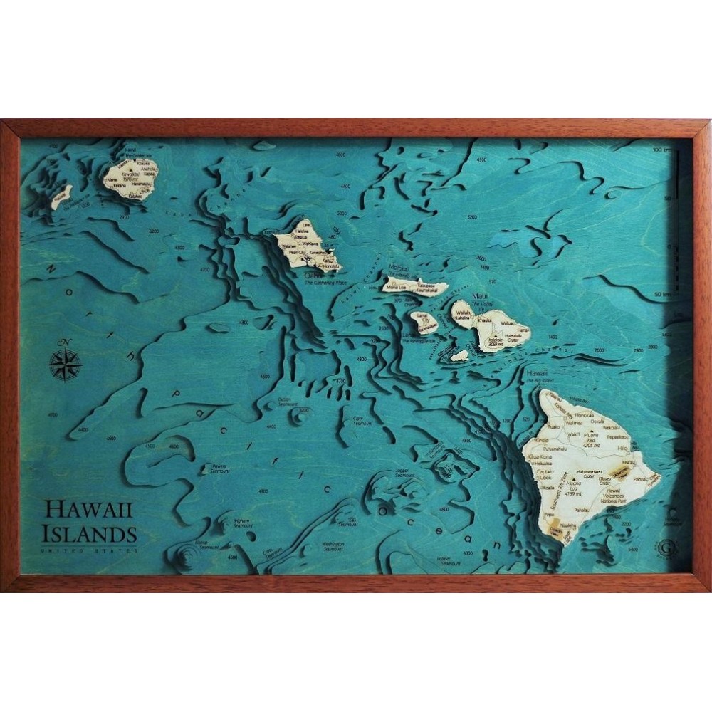 Hawaii Islands Map Chart