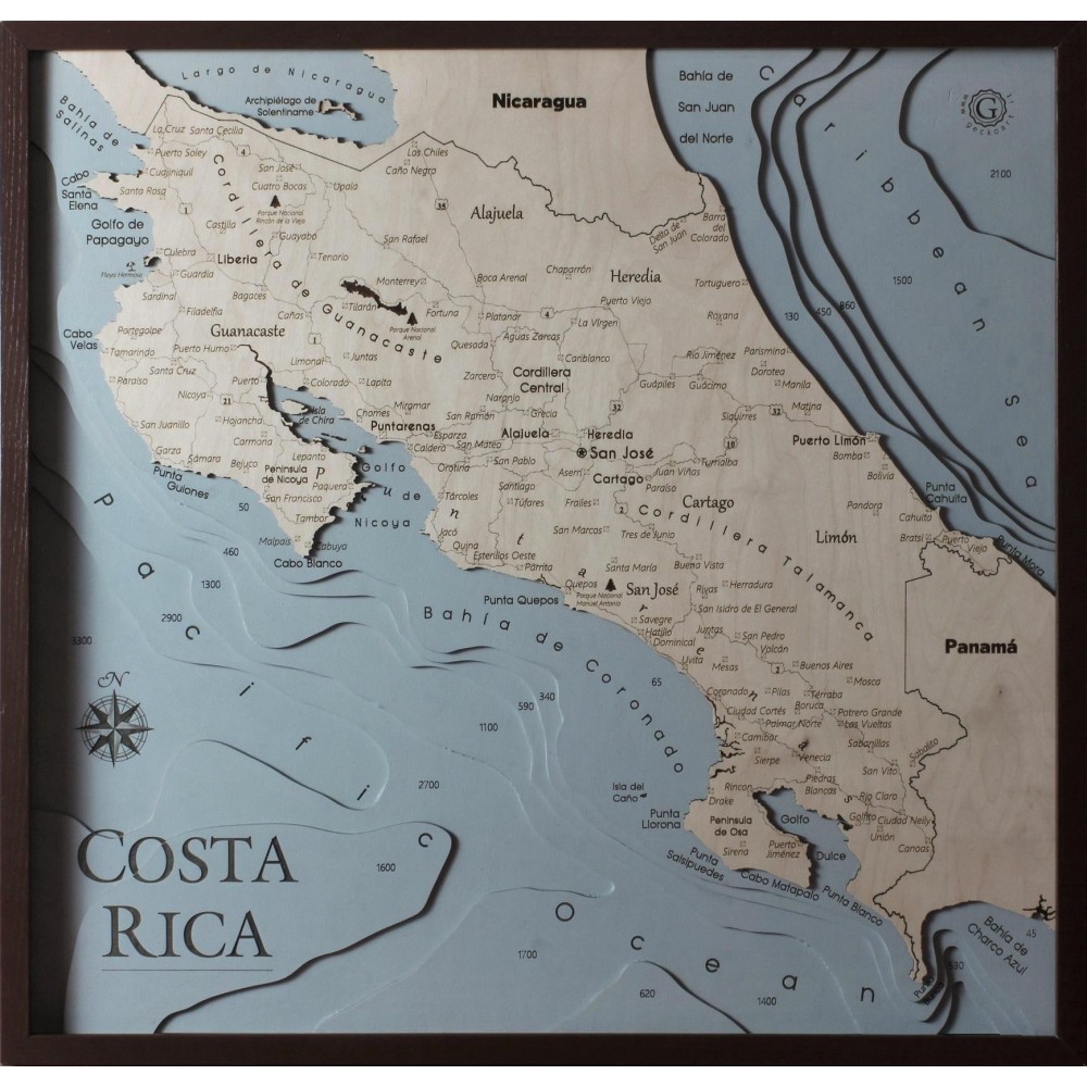 Costa Rica Map Chart